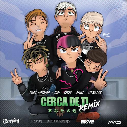 Portada de Cerca de ti (feat. Rusherking, Bhavi, Tobi) (Remix)